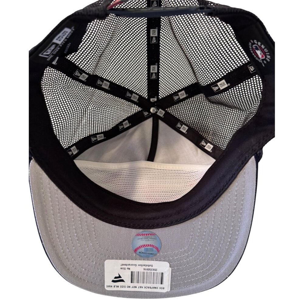 Boston Red Sox Snapback Hat Navy BOS New Era One Size Fits Most NWT Net Back Tru - Picture 5 of 7